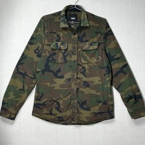 Vans Off The Wall‎ Camo Fleece Shirt Jacket Small Classic Fit Button Up
